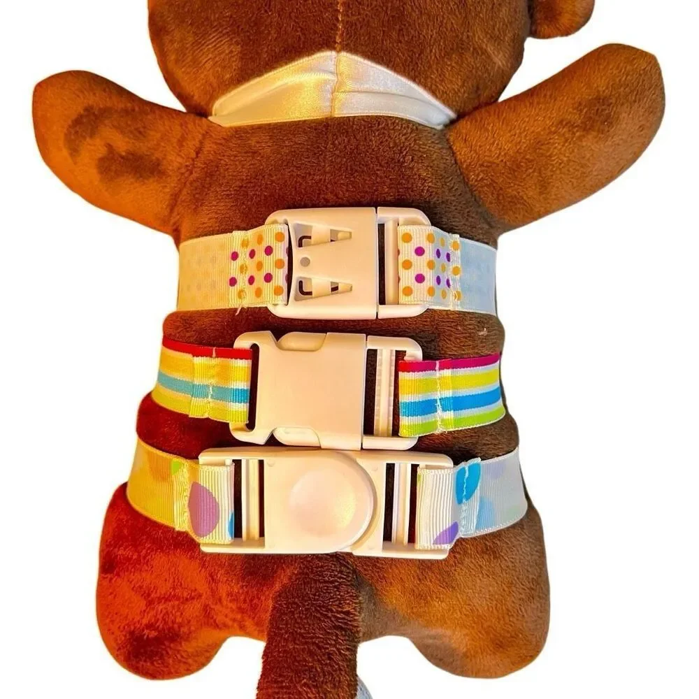 Buckley Boo Plush Brown Monkey Developmental Therapy Toy Rattle 3 Buckles 12''